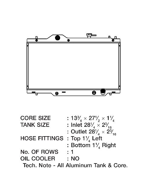 2002-2006 Acura RSX Radiator -  or Center (CSF)