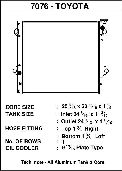 2007-2014 Toyota FJ Cruiser Radiator -  or Center (CSF)