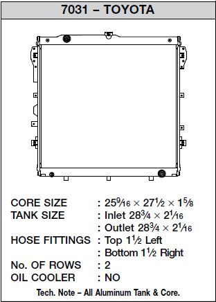 2008-2022 Toyota Sequoia Radiator -  or Center (CSF)