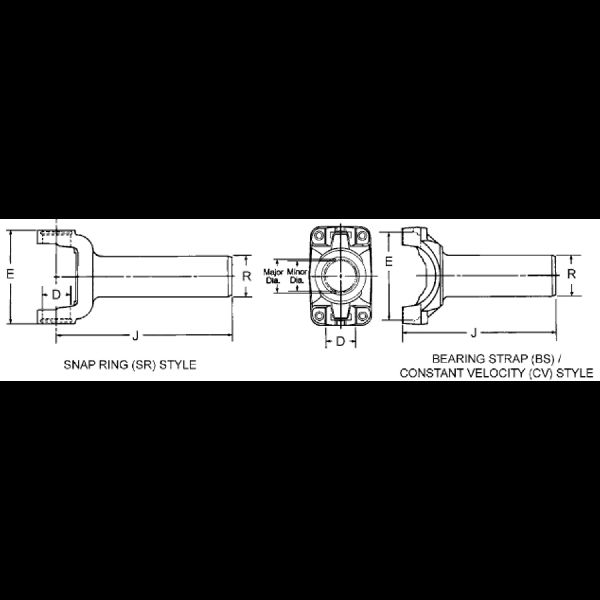 1996-2009 Chevrolet Express 2500 Drive Shaft Transmission Slip Yoke (Dana Spicer Chassis)