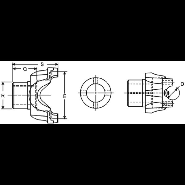 1979-1994 Chevrolet P30 Drive Shaft End Yoke - Rear Driveshaft at Rear Axle (Dana Spicer Chassis)