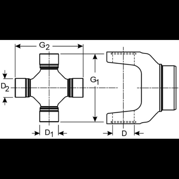2003-2005 Lincoln Aviator Universal Joint - Front Driveshaft at Front Axle (Dana Spicer Chassis)