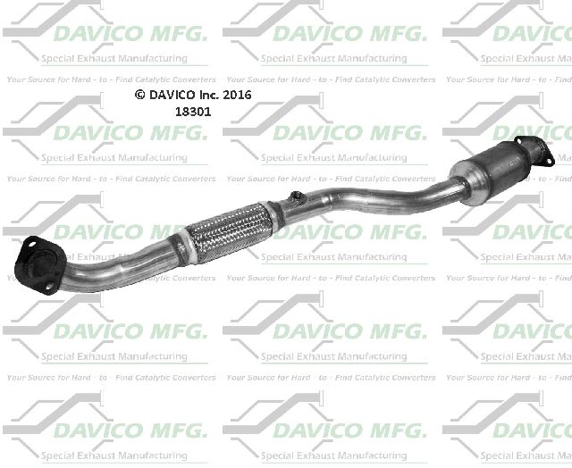 2002-2006 Hyundai Elantra Catalytic Converter - Rear (Davico Converters)