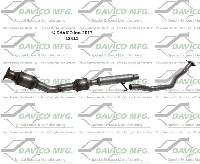 2009-2010 Pontiac Vibe Catalytic Converter - Center (Davico Converters)