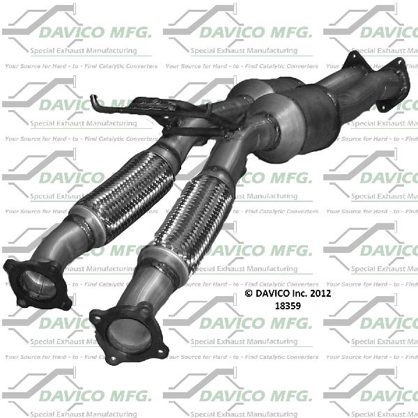 2007-2010 Volvo XC90 Catalytic Converter - Center (Davico Converters)