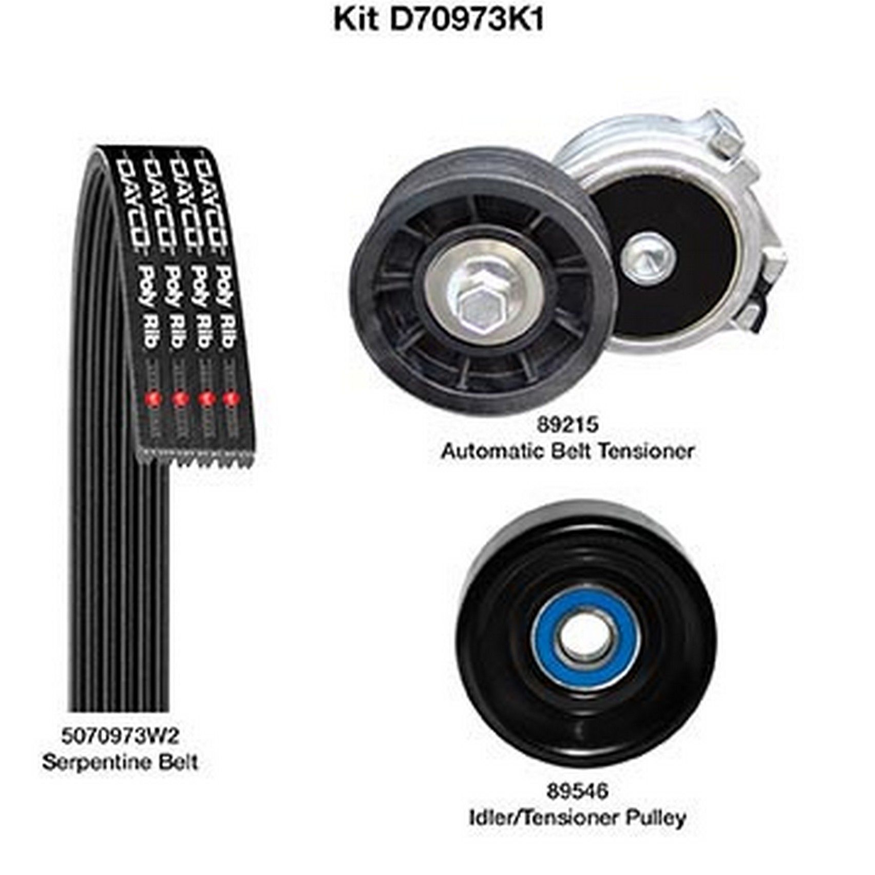 2003, 2002, 2001, 2000, 1999, 1998 Dodge Durango Serpentine Belt Drive Component Kit