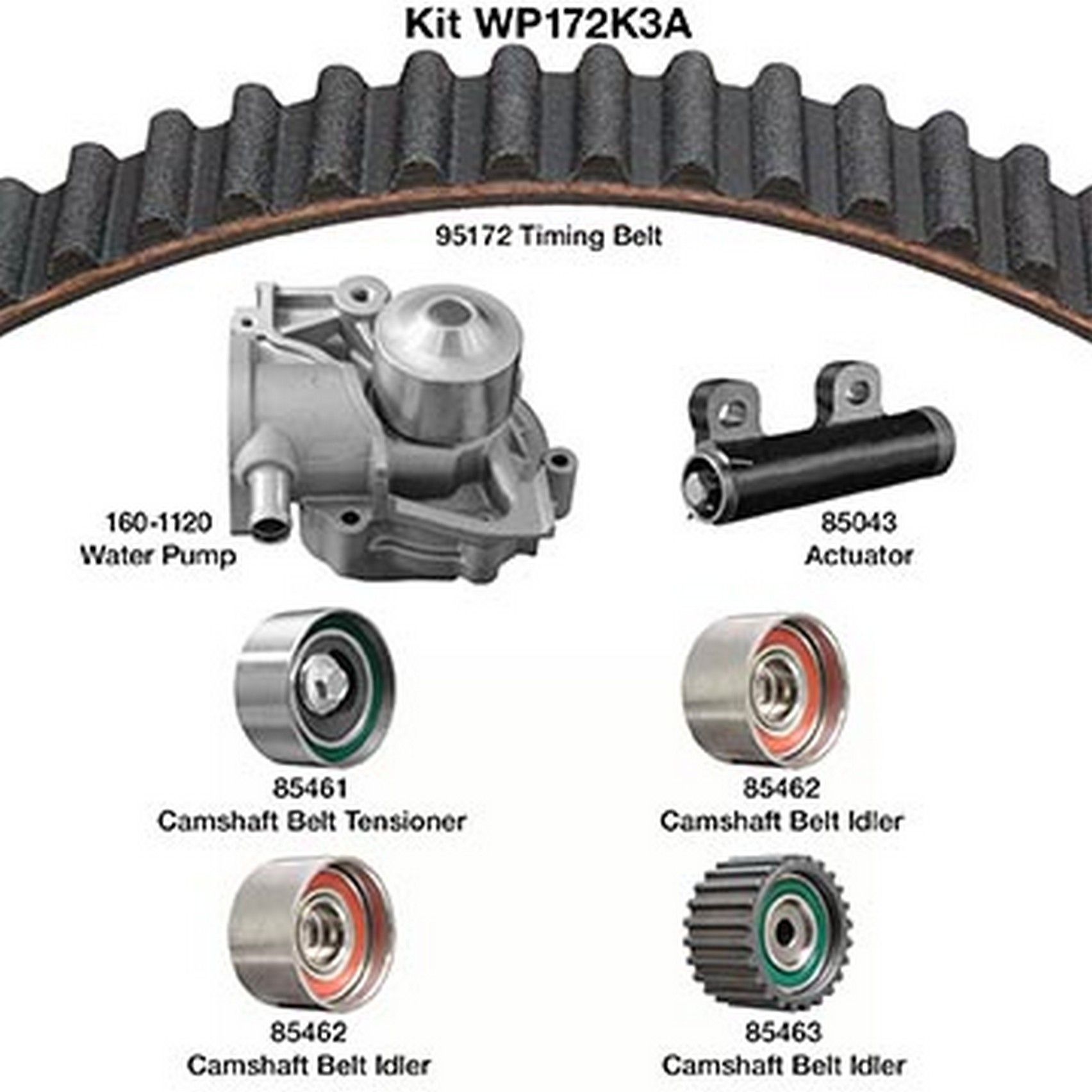 1998, 1997, 1996, 1995, 1994, 1993, 1992, 1991, 1990 Subaru Legacy Engine Timing Belt Kit with Water Pump
