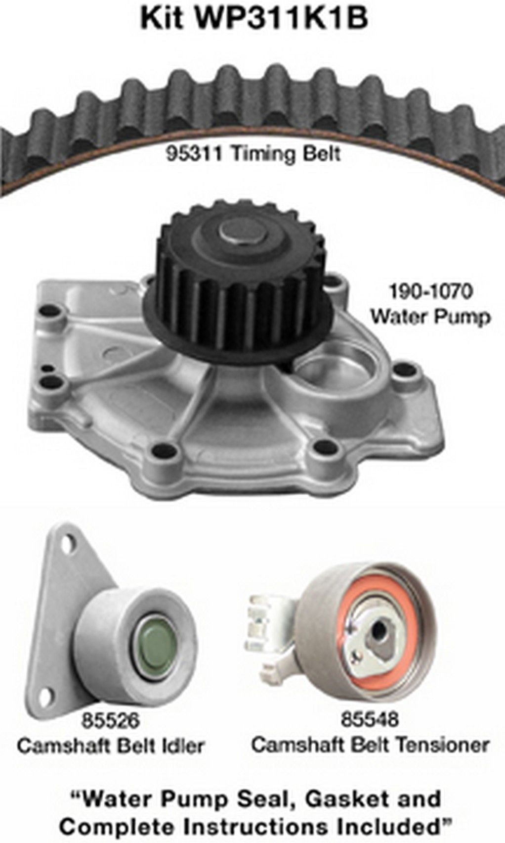 2004, 2003, 2002, 2001, 2000 Volvo S40 Engine Timing Belt Kit with Water Pump