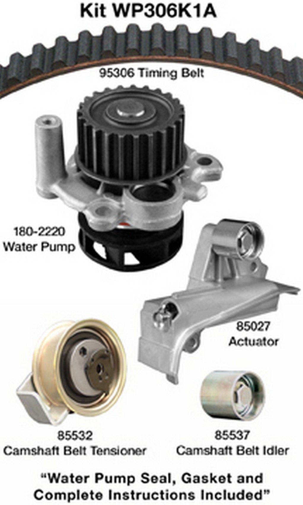2006, 2005, 2004, 2003, 2002, 2001 Audi A4 Engine Timing Belt Kit with Water Pump
