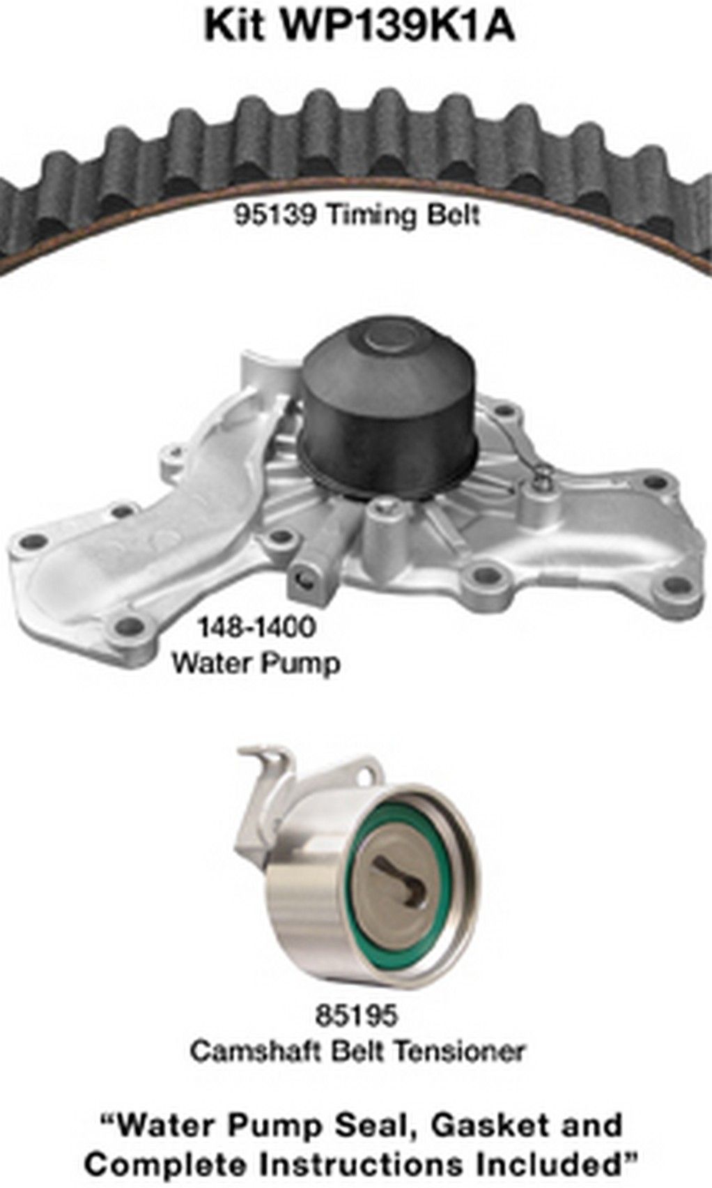 1994, 1993, 1992 Dodge Shadow Engine Timing Belt Kit with Water Pump