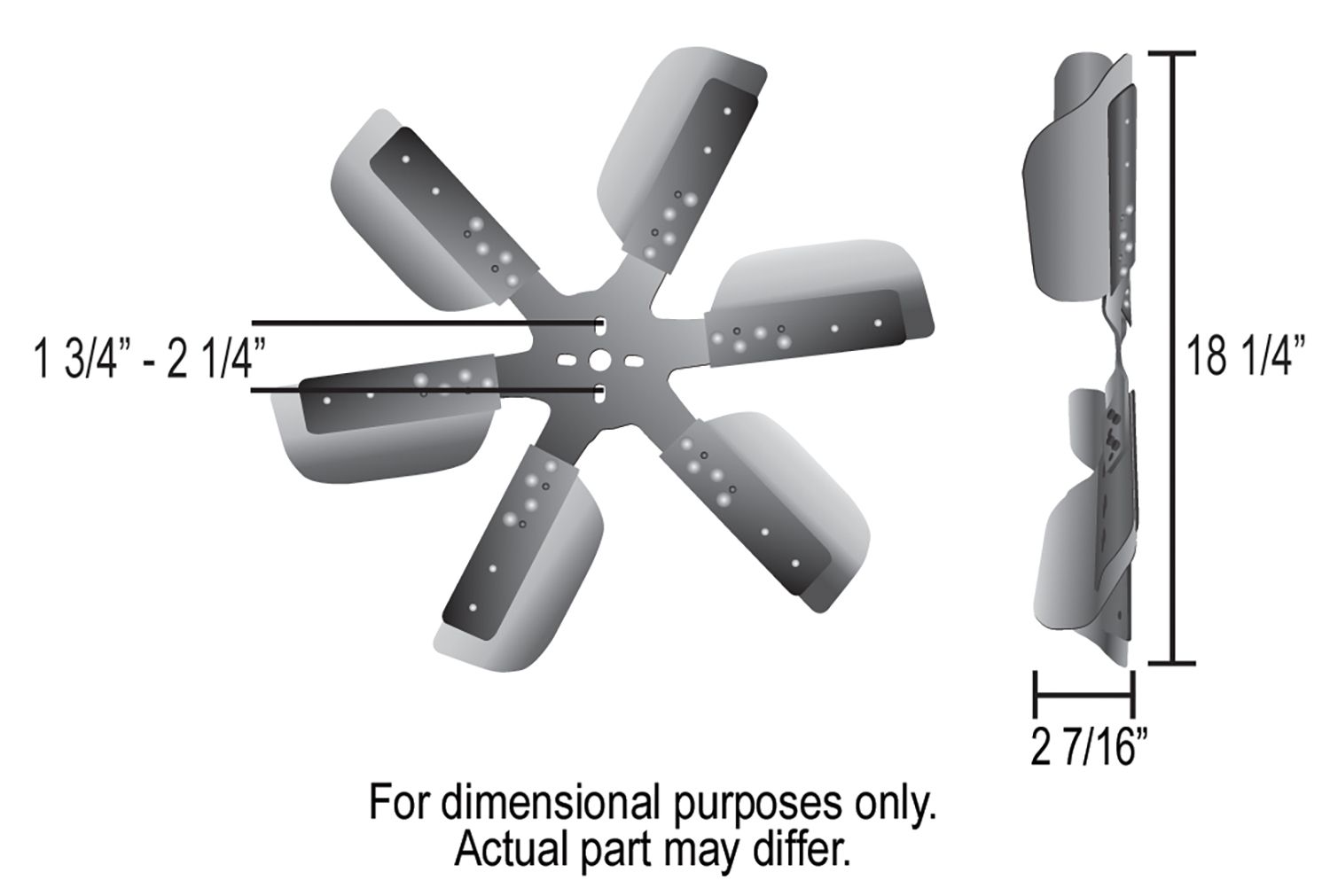 1977, 1976, 1975, 1974, 1973, 1972, 1971, 1970 GMC Jimmy Engine Cooling Fan Blade