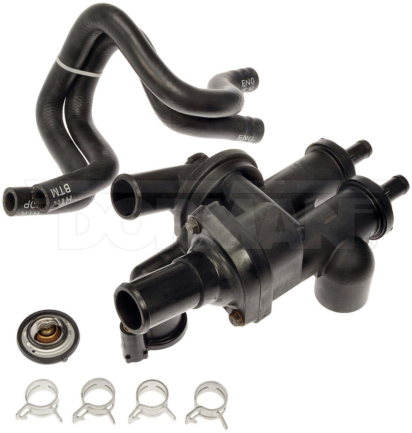 2017, 2016, 2015, 2014, 2013, 2012, 2011, 2010, 2009, 2008, 2007 Jeep Compass Engine Coolant Thermostat Housing Assembly