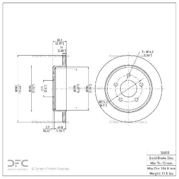 1996-2002 Lincoln Town Car Disc Brake Rotor - Rear (Dynamic Friction)