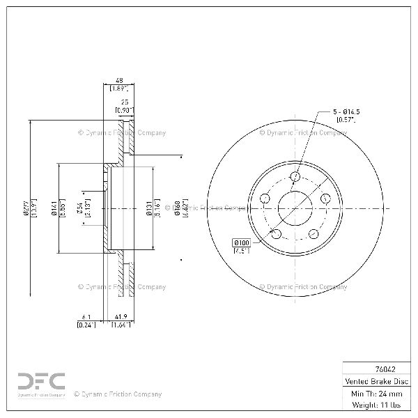 1990-1991 Lexus ES250 Disc Brake Rotor - Front (Dynamic Friction)