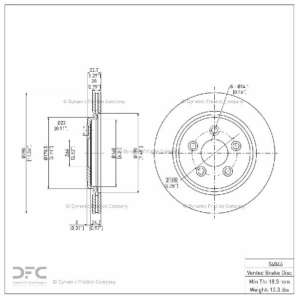 2000-2006 Lincoln LS Disc Brake Rotor - Rear (Dynamic Friction)