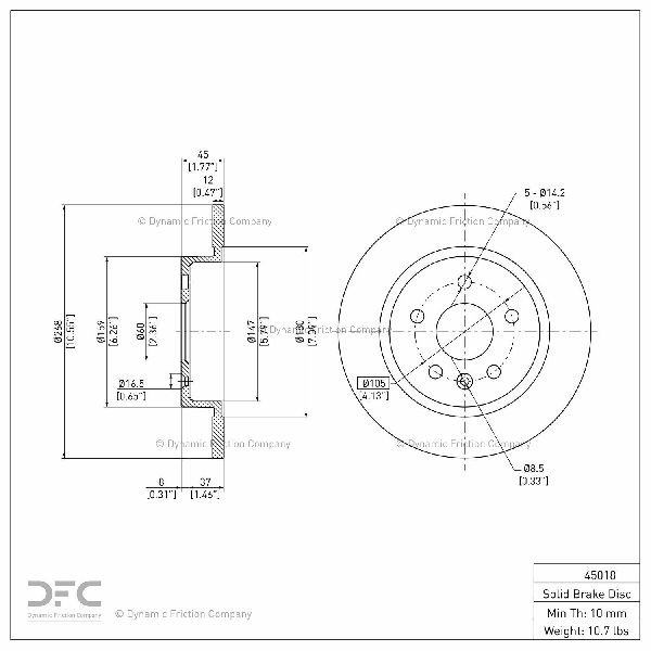 2013-2022 Chevrolet Trax Disc Brake Rotor - Rear (Dynamic Friction)