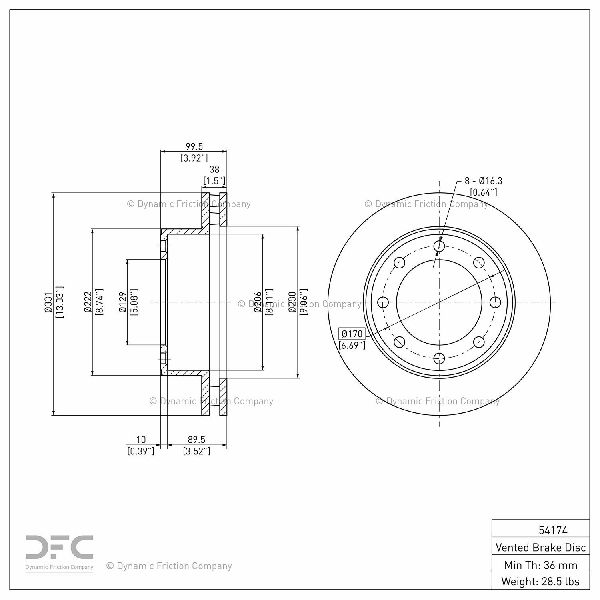 1999-2004 Ford F-250 Super Duty Disc Brake Rotor - Front (Dynamic Friction)