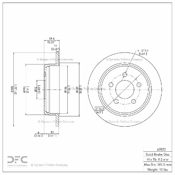 1994-1998 Jeep Grand Cherokee Disc Brake Rotor - Rear (Dynamic Friction)
