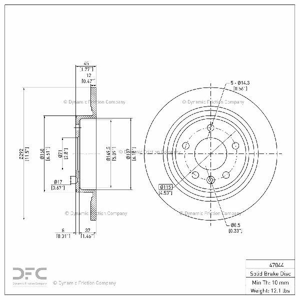 2014-2016 Cadillac ELR Disc Brake Rotor - Rear (Dynamic Friction)