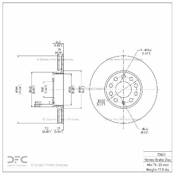 1996-2008 Audi A4 Disc Brake Rotor - Front (Dynamic Friction)