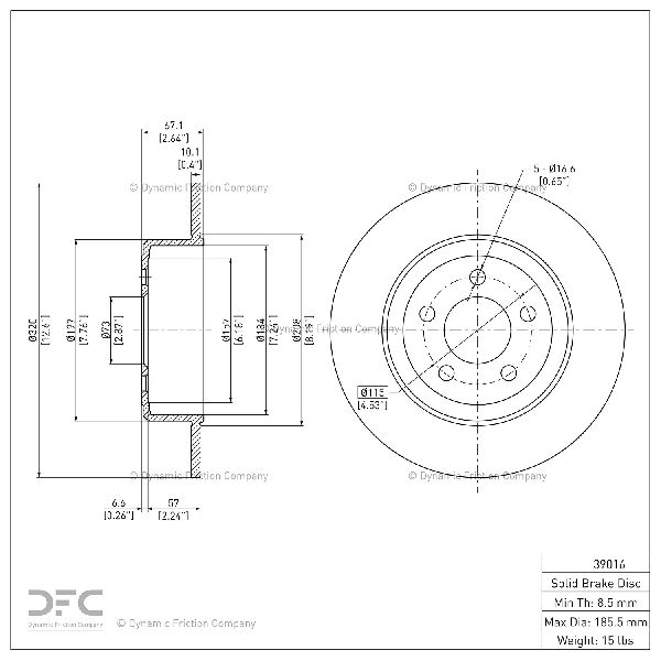 2005-2023 Chrysler 300 Disc Brake Rotor - Rear (Dynamic Friction)