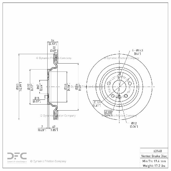 2012-2015 Mercedes-Benz ML350 Disc Brake Rotor - Rear (Dynamic Friction)
