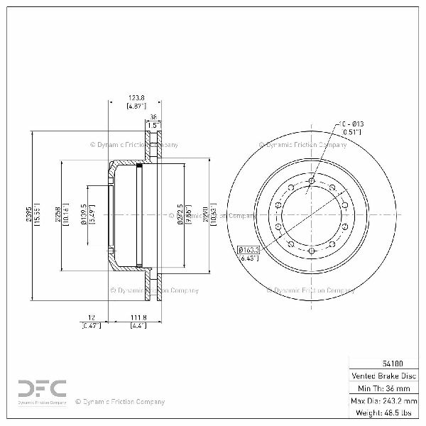 2002-2004 Ford F-550 Super Duty Disc Brake Rotor - Rear (Dynamic Friction)