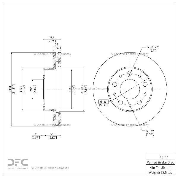2014-2025 Ram ProMaster 1500 Disc Brake Rotor - Front (Dynamic Friction)