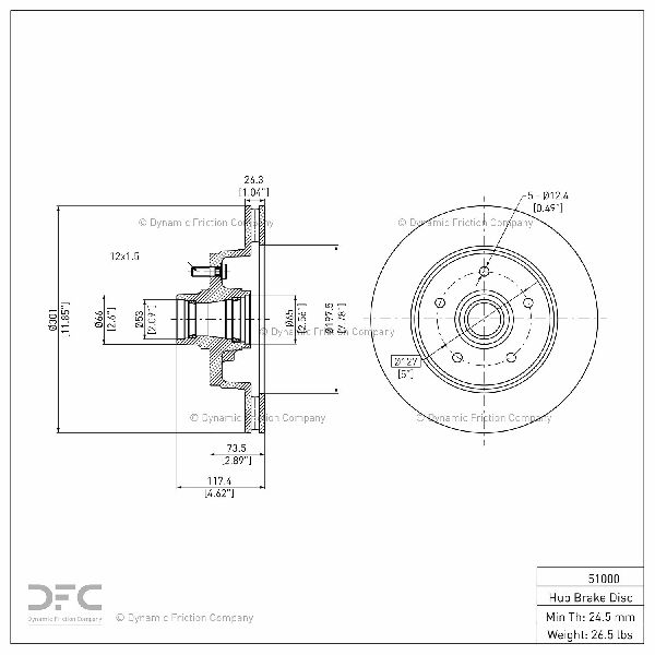 1991-1996 Chevrolet Caprice Disc Brake Rotor - Front (Dynamic Friction)