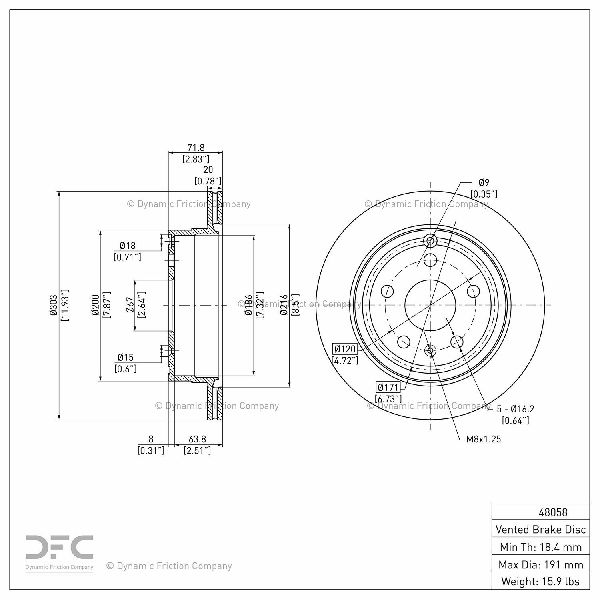 2010-2017 Chevrolet Equinox Disc Brake Rotor - Rear (Dynamic Friction)
