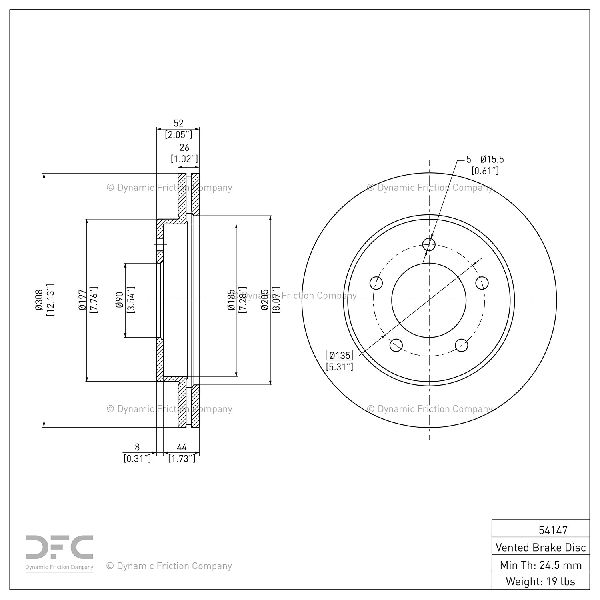 1997-2003 Ford F-150 Disc Brake Rotor - Front (Dynamic Friction)