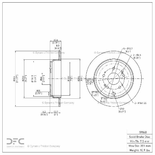 2005-2016 Honda CR-V Disc Brake Rotor - Rear (Dynamic Friction)