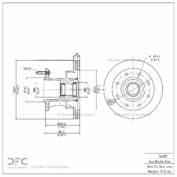 2006-2010 Ford F-350 Super Duty Disc Brake Rotor - Front (Dynamic Friction)