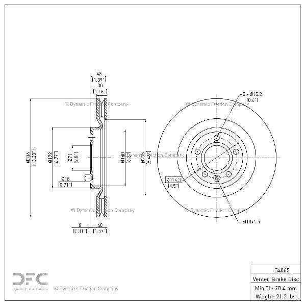2011-2014 Ford Mustang Disc Brake Rotor - Front (Dynamic Friction)