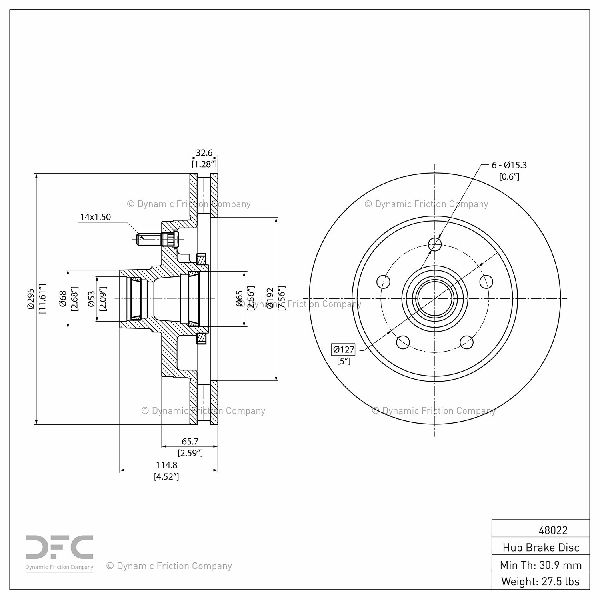 1996-2002 Chevrolet Express 1500 Disc Brake Rotor - Front (Dynamic Friction)