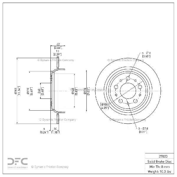 1998-2000 Volvo V70 Disc Brake Rotor - Rear (Dynamic Friction)