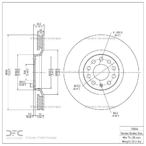 2000-2009 Audi A4 Disc Brake Rotor - Front (Dynamic Friction)