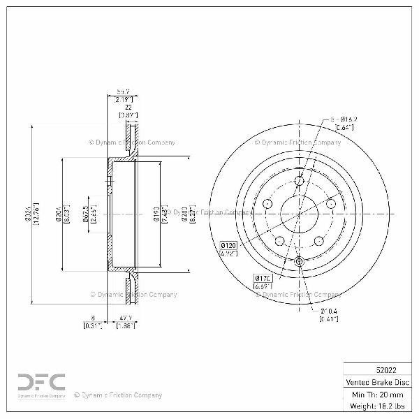 2008-2009 Pontiac G8 Disc Brake Rotor - Rear (Dynamic Friction)