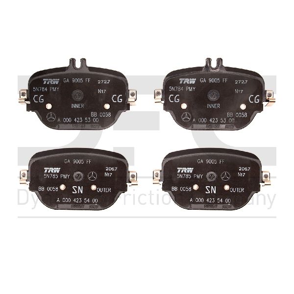 2019-2024 Mercedes-Benz AMG GT 53 Disc Brake Pad Set - Rear (Dynamic Friction)