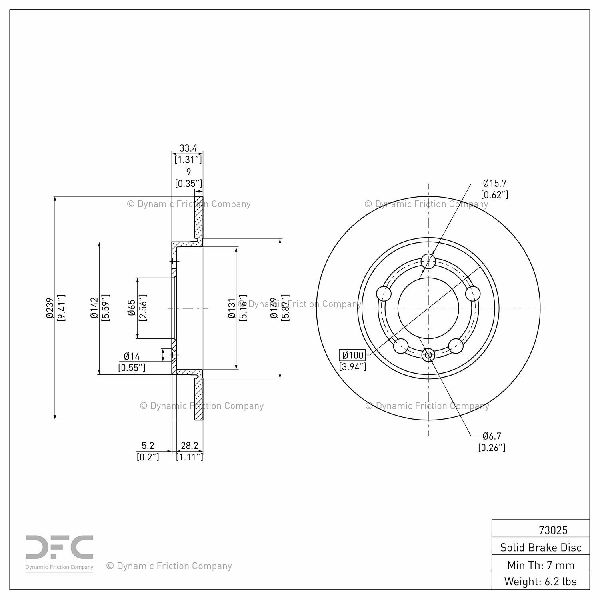 2001-2006 Audi TT Quattro Disc Brake Rotor - Rear (Dynamic Friction)