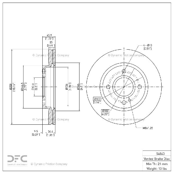 2011-2019 Ford Fiesta Disc Brake Rotor - Front (Dynamic Friction)
