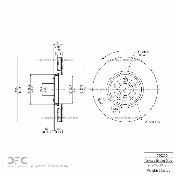 2007-2011 Lexus GS350 Disc Brake Rotor - Front Left (Dynamic Friction)