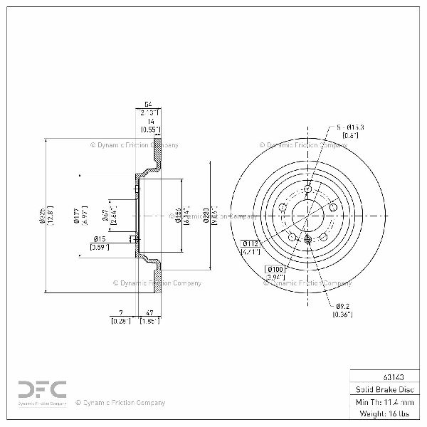2012-2015 Mercedes-Benz ML350 Disc Brake Rotor - Rear (Dynamic Friction)