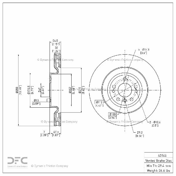 2014-2016 Mercedes-Benz GL450 Disc Brake Rotor - Front (Dynamic Friction)