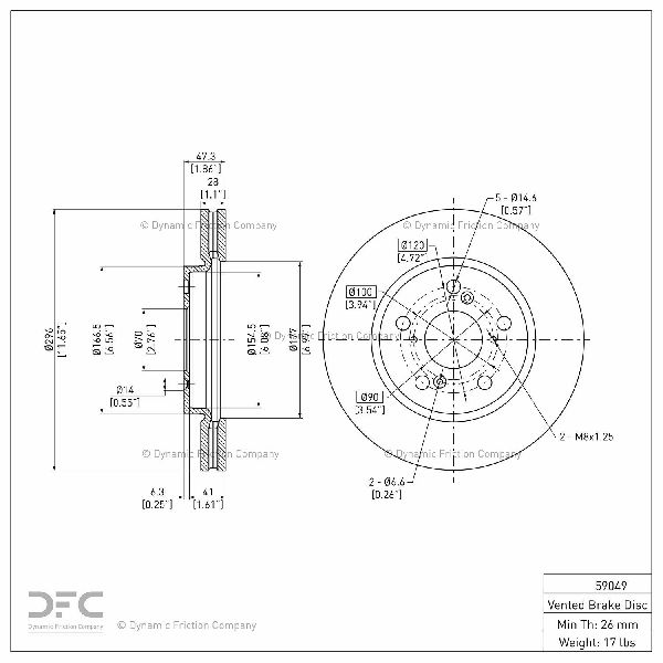 2005-2010 Honda Odyssey Disc Brake Rotor - Front (Dynamic Friction)