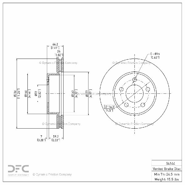 1995-2001 Ford Explorer Disc Brake Rotor - Front (Dynamic Friction)