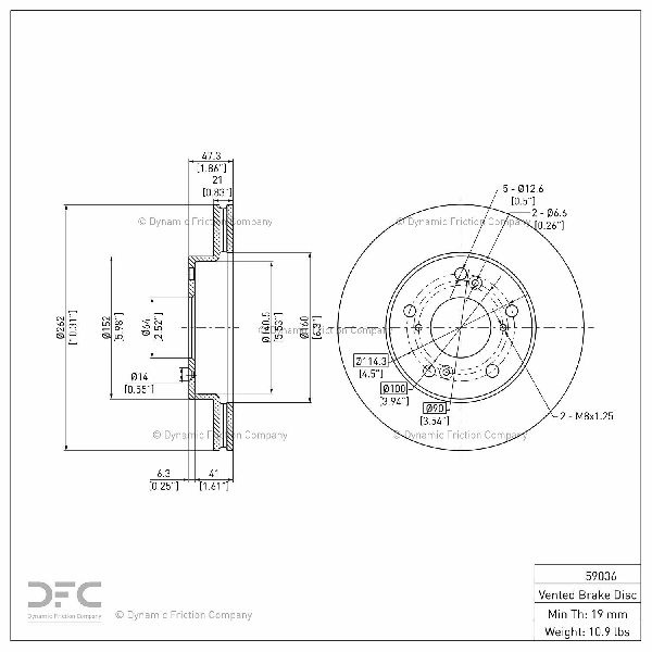 2013-2015 Acura ILX Disc Brake Rotor - Front (Dynamic Friction)