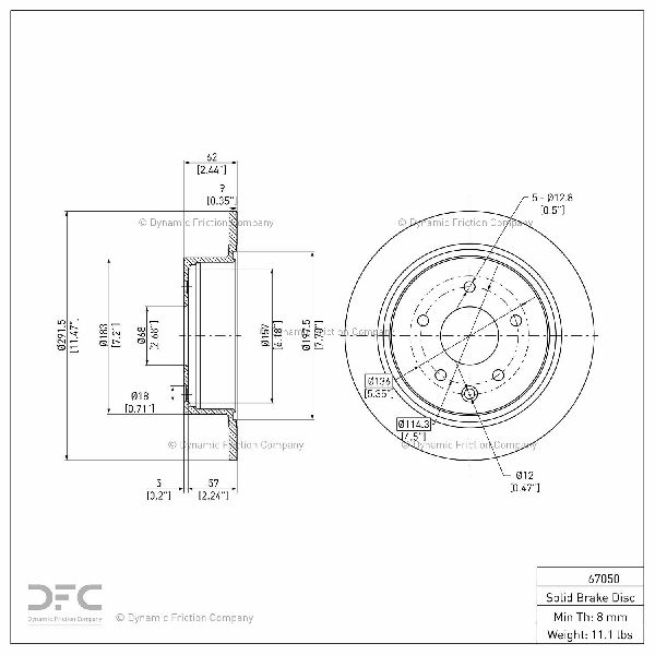 2011-2017 Nissan Juke Disc Brake Rotor - Rear (Dynamic Friction)