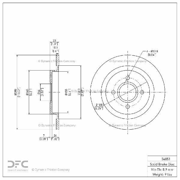 2002-2004 Ford Focus Disc Brake Rotor - Rear (Dynamic Friction)
