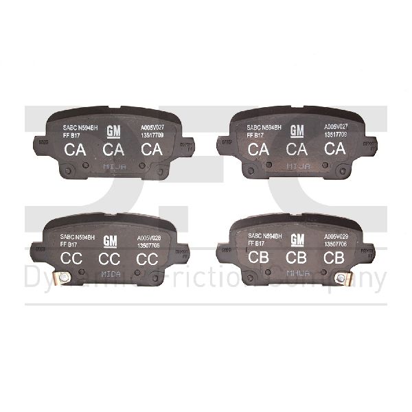 2019-2025 Cadillac XT4 Disc Brake Pad Set - Rear (Dynamic Friction)